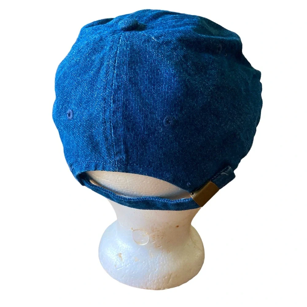 Target Denim Baseball Hat Adjustable Strap Sporty Cute Chic Chambray Blue OS
